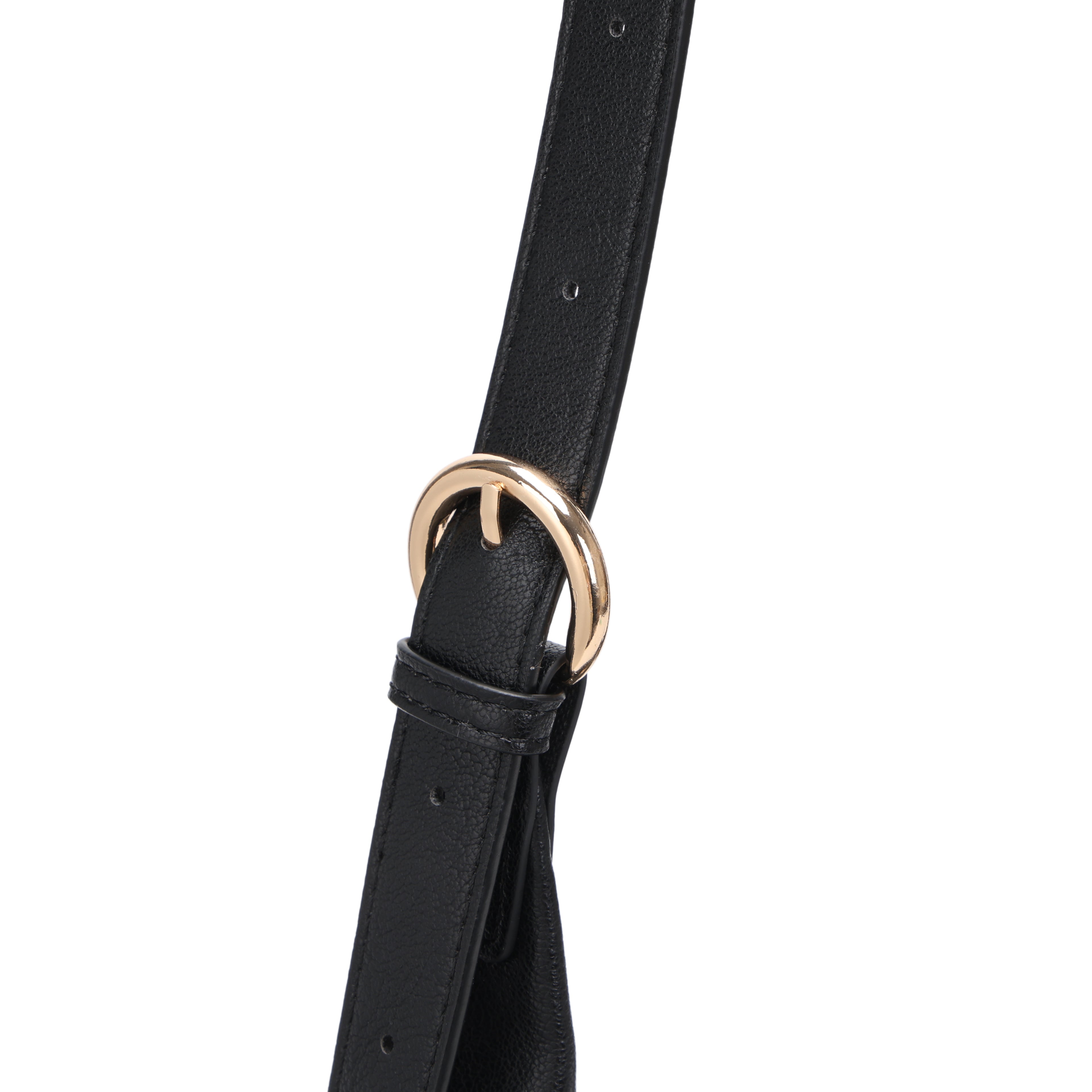 CEFIRO Soft Lambskin Shoulder Bag – Black Crescent Hobo Bag with Adjustable Strap