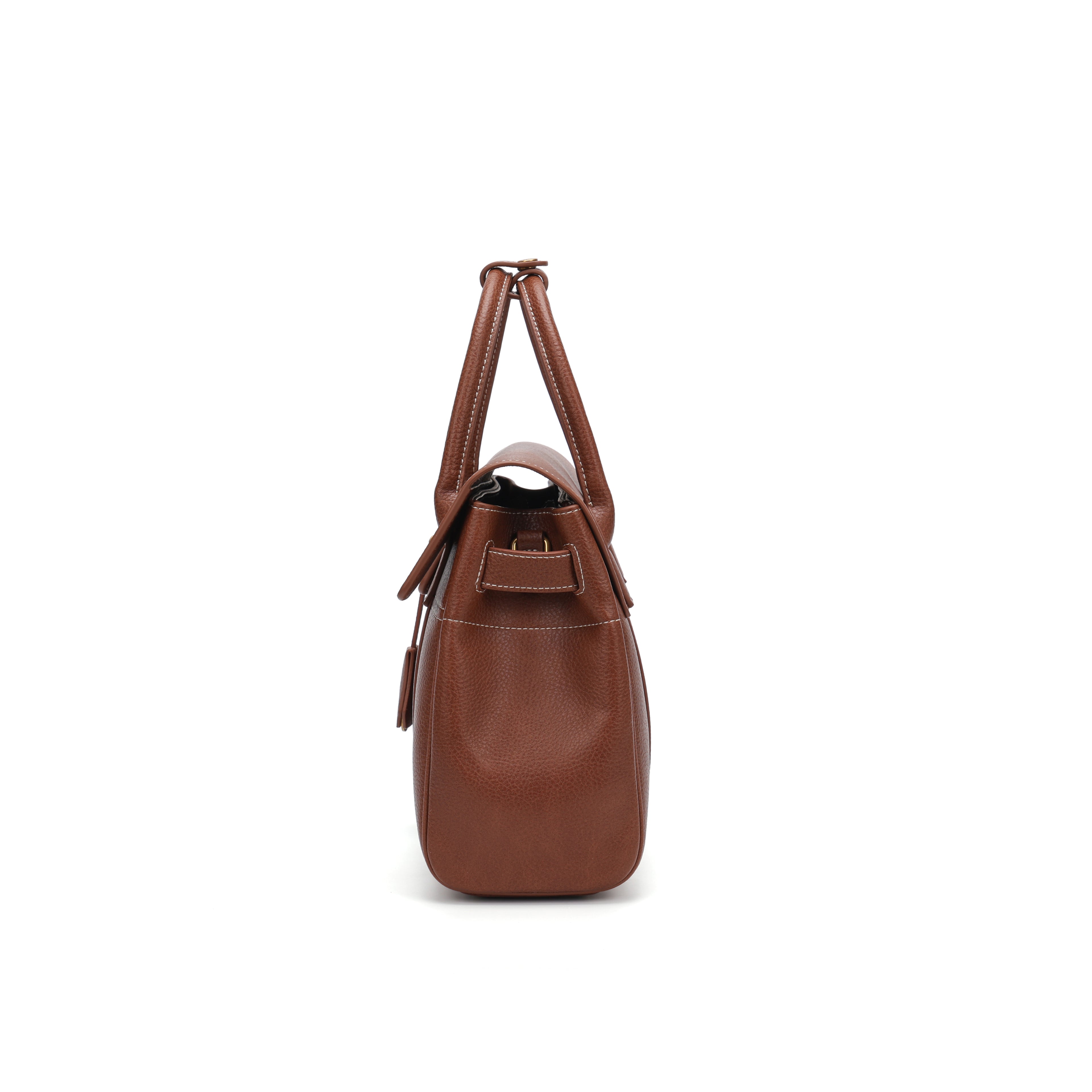 Elegant Structured Leather Top Handle Bag for Women – Vintage Shoulder & Crossbody Handbag