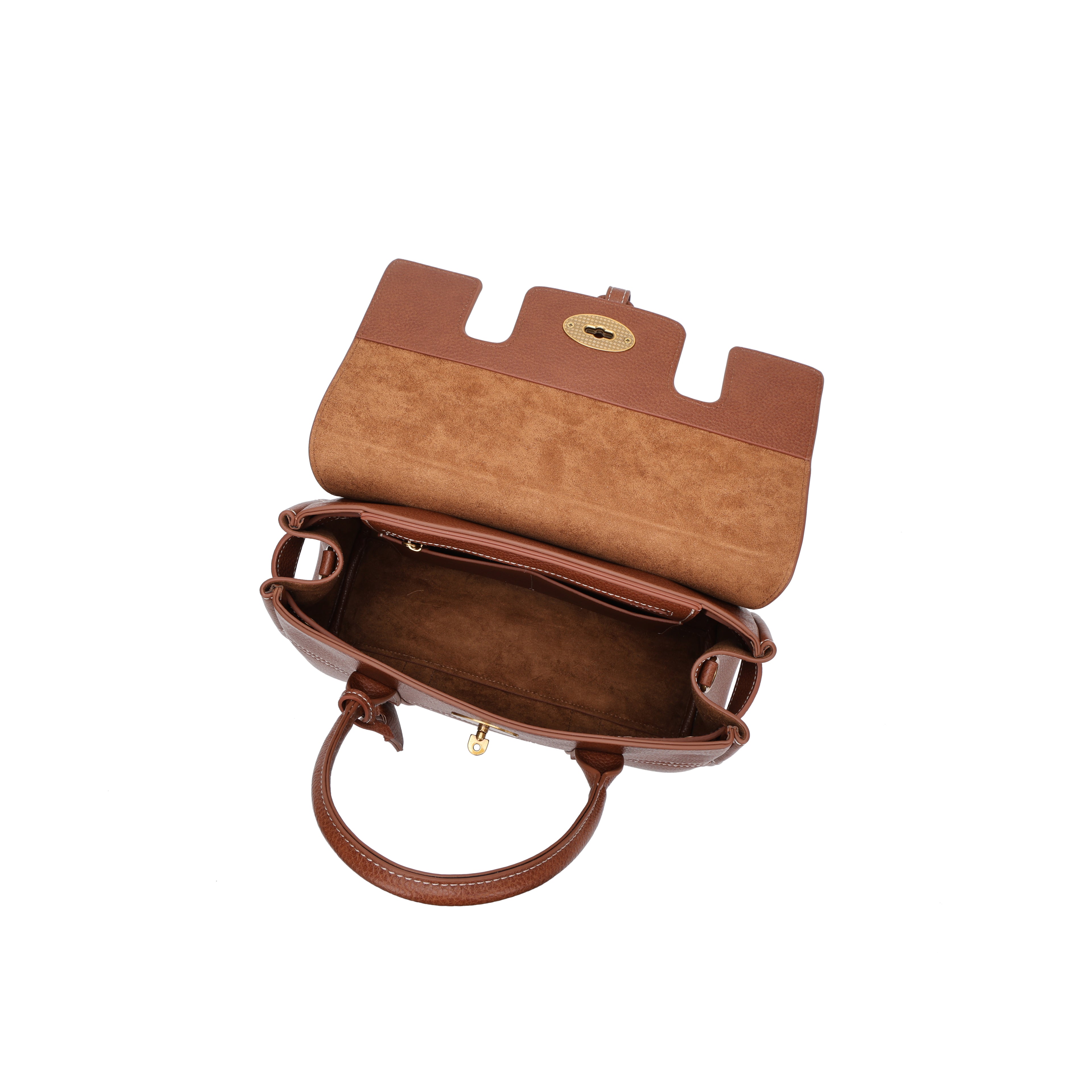 Elegant Structured Leather Top Handle Bag for Women – Vintage Shoulder & Crossbody Handbag