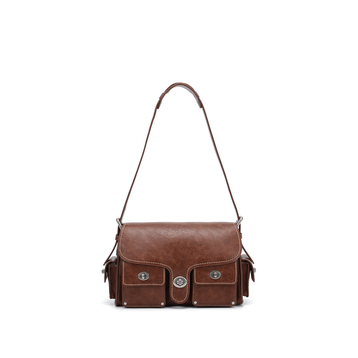 CEFIRO Vintage Multi-Pocket Shoulder Bag