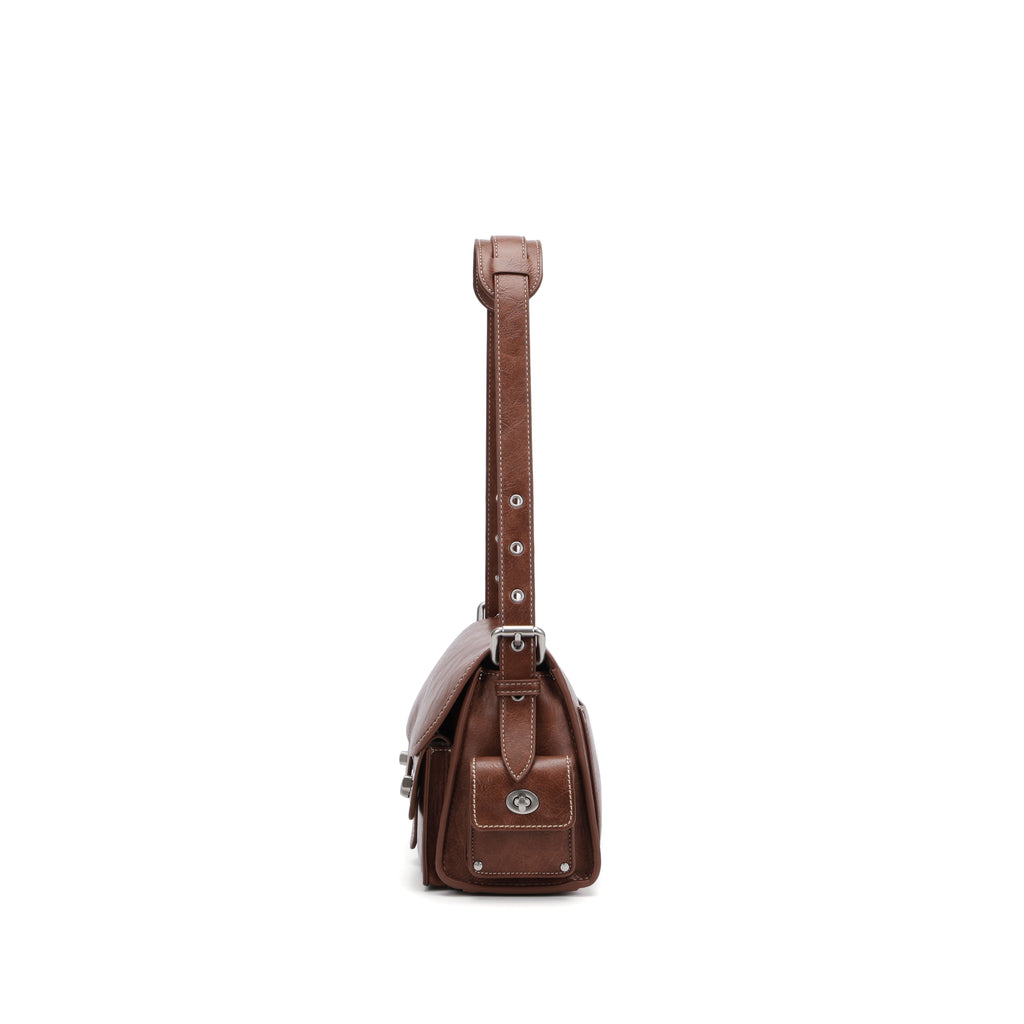 CEFIRO Vintage Multi-Pocket Shoulder Bag