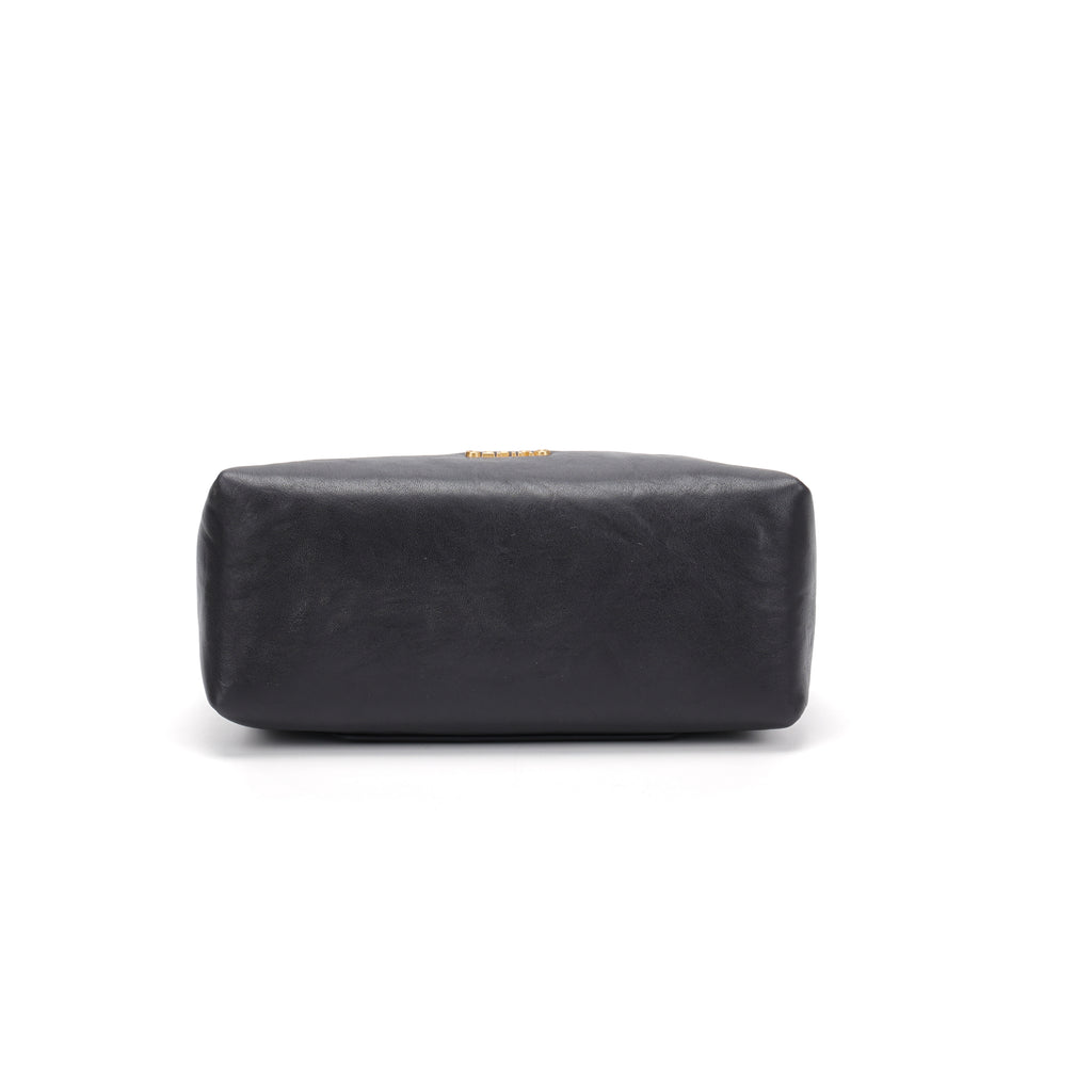CEFIRO Structured Mini Shoulder Bag – Black Vegan Leather Crossbody & Top Handle Bag