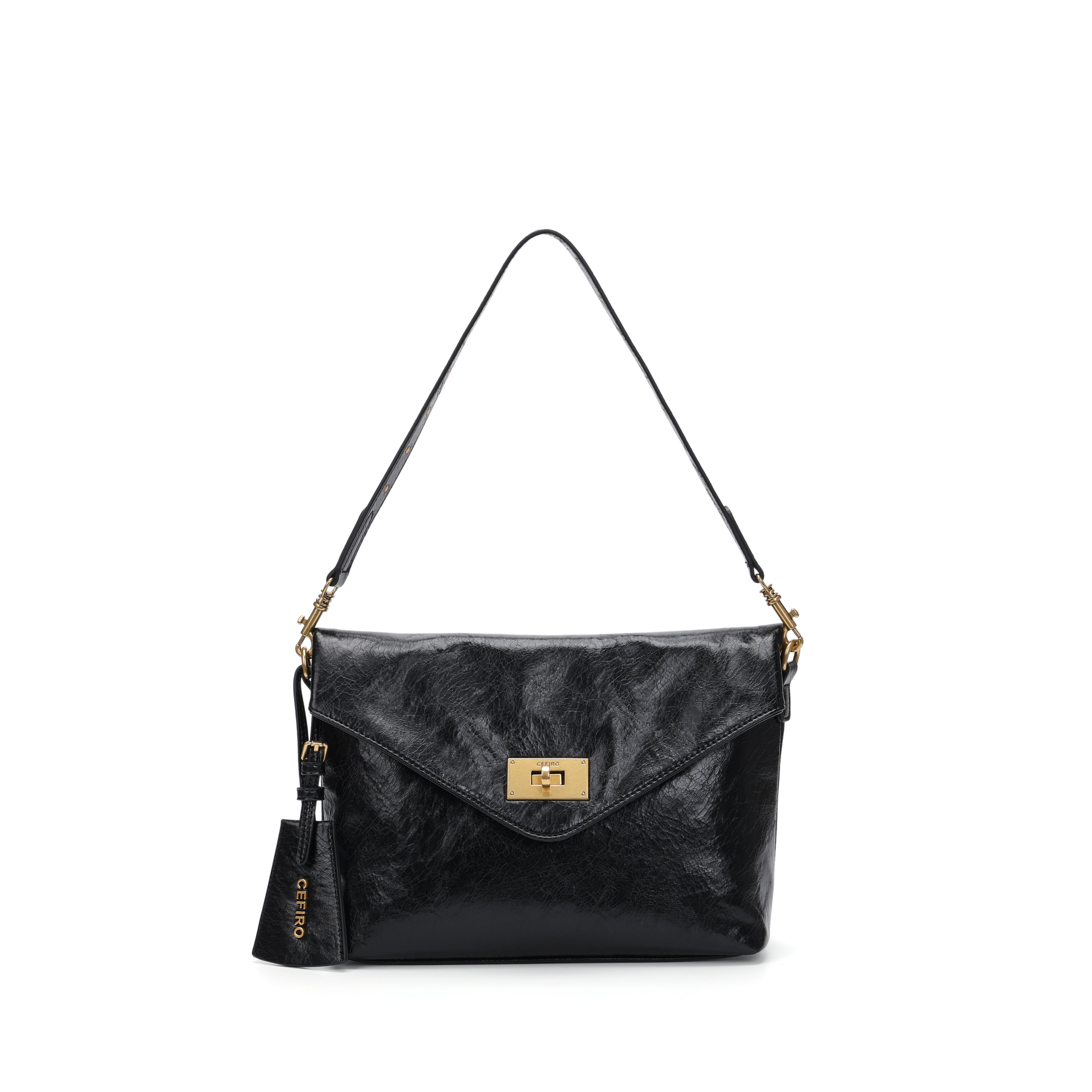 CEFIRO Envelope Shoulder Bag – Soft Vegan Leather Crossbody Purse