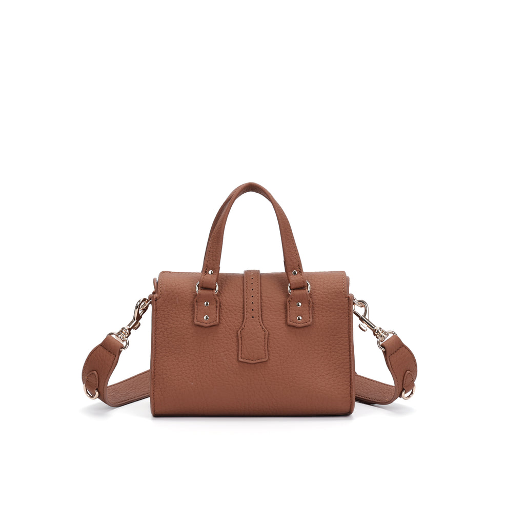 Cefiro Roxanne Bag Mini - Chic Artificial Leather Handbag with Golden Hardware & Detachable Strap for Everyday Use