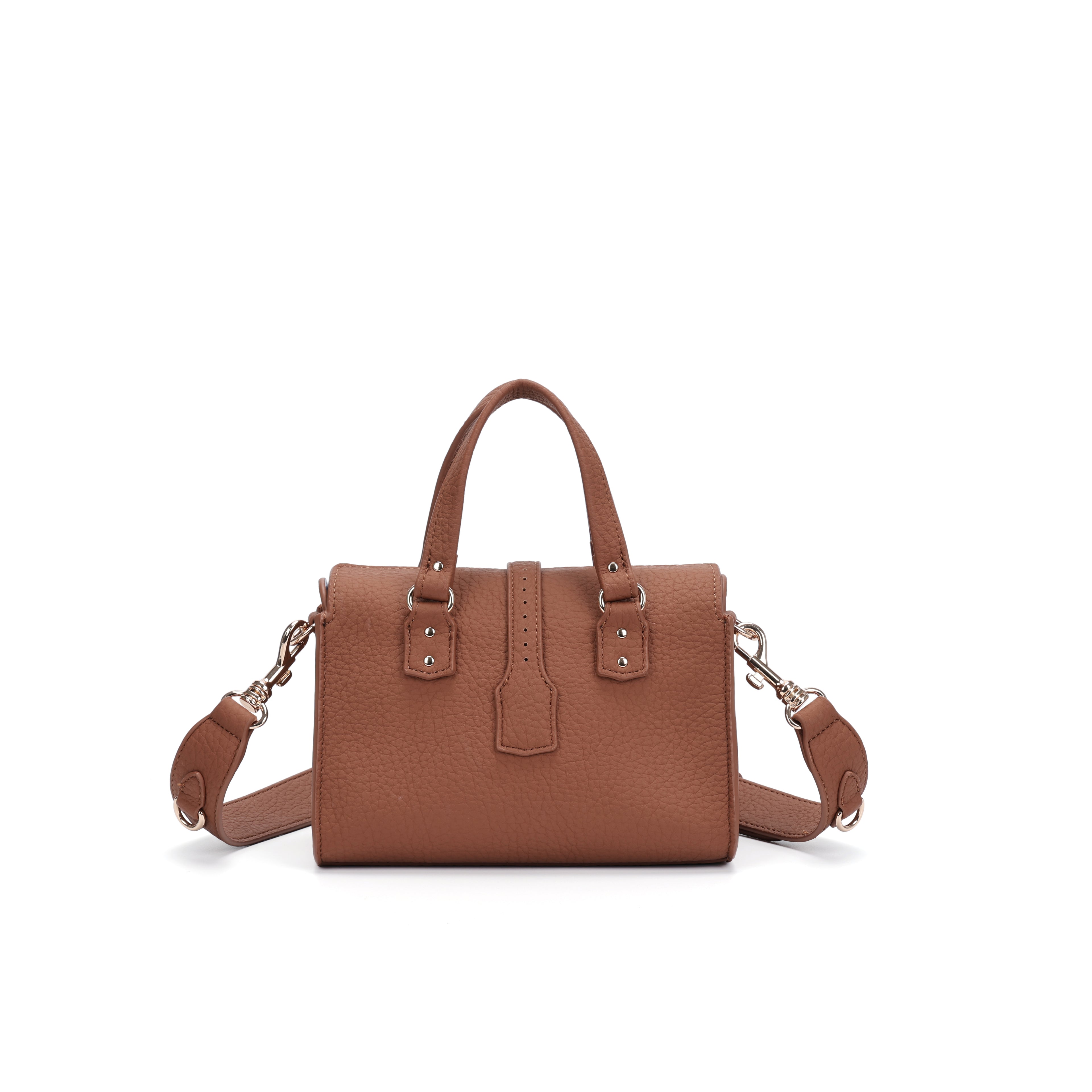 Cefiro Roxanne Bag Mini - Chic Artificial Leather Handbag with Golden Hardware & Detachable Strap for Everyday Use