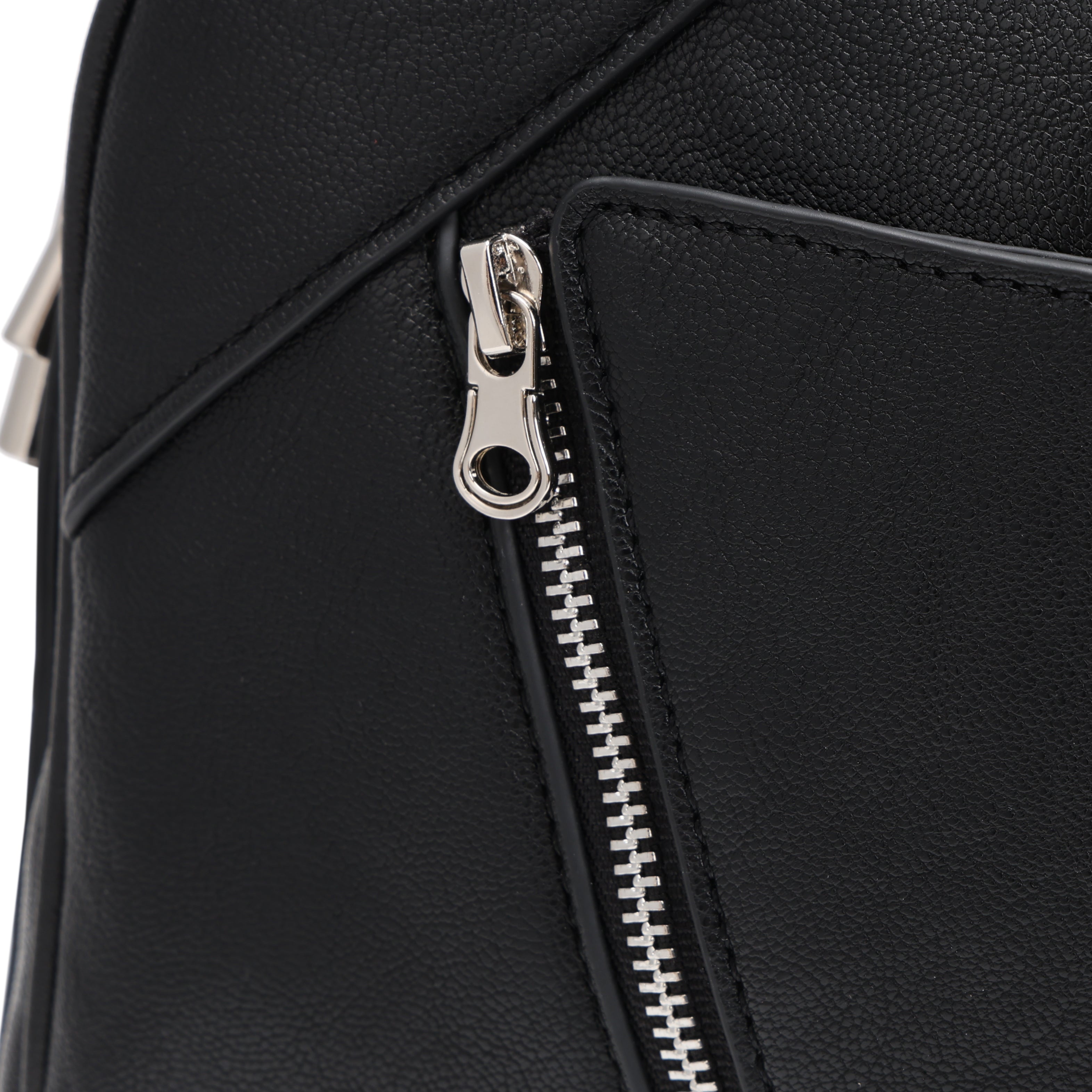 CEFIRO Moto Studded Shoulder Bag – Black Vegan Leather Crossbody Bag