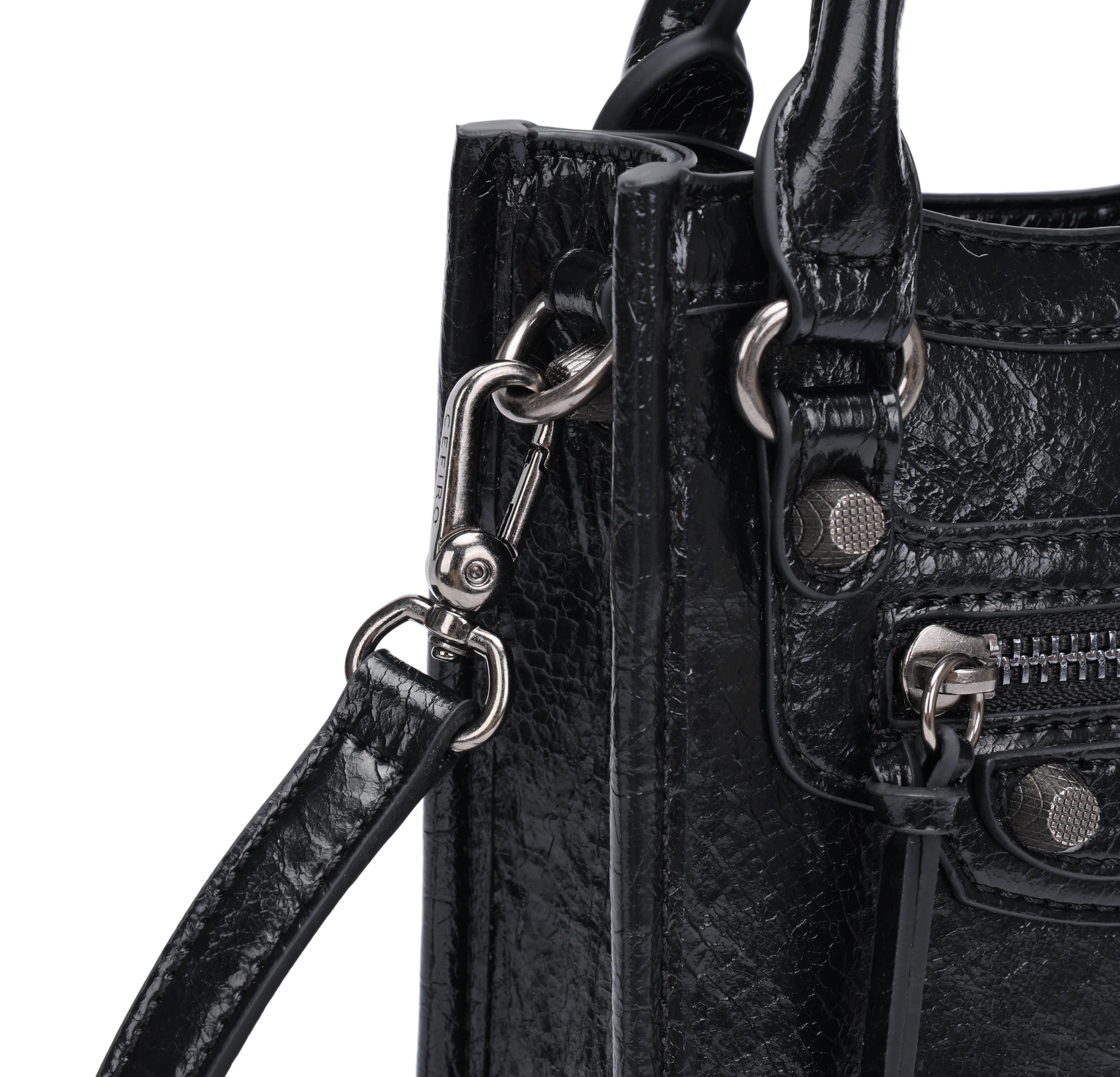 CEFIRO Mini Moto Structured Top Handle Bag
