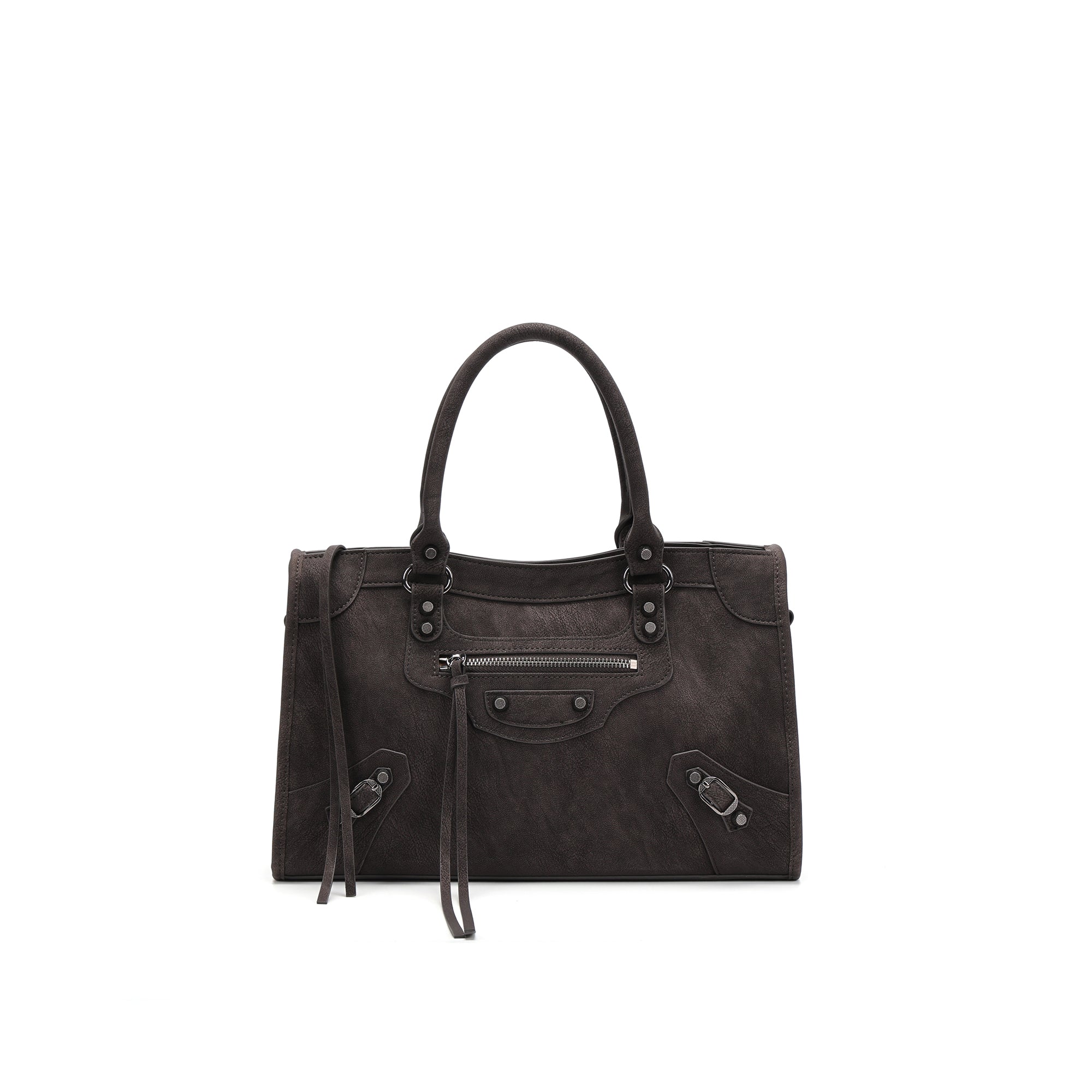 Vintage Leather Shoulder Bag Women Structured Crossbody Bag