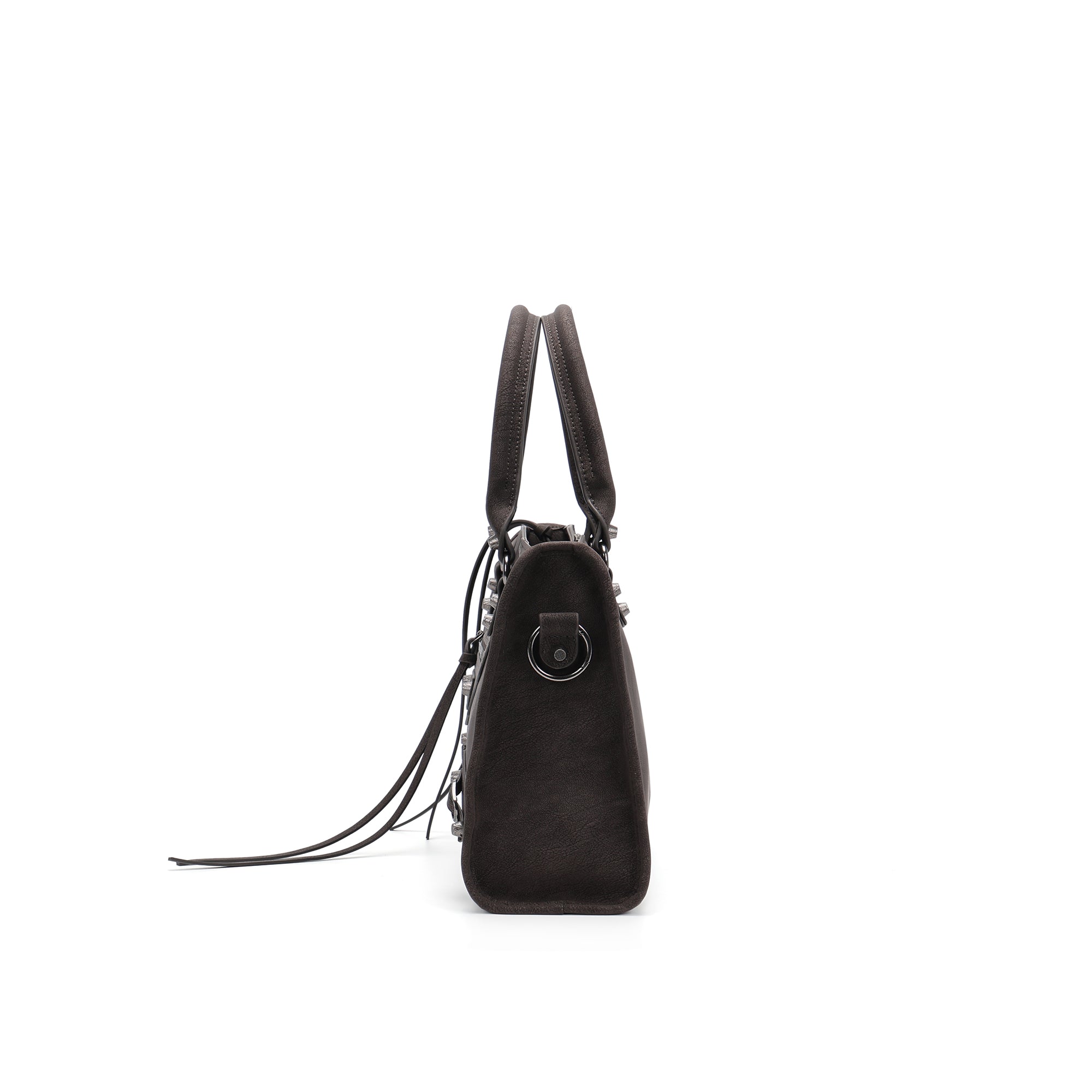 Vintage Leather Shoulder Bag Women Structured Crossbody Bag