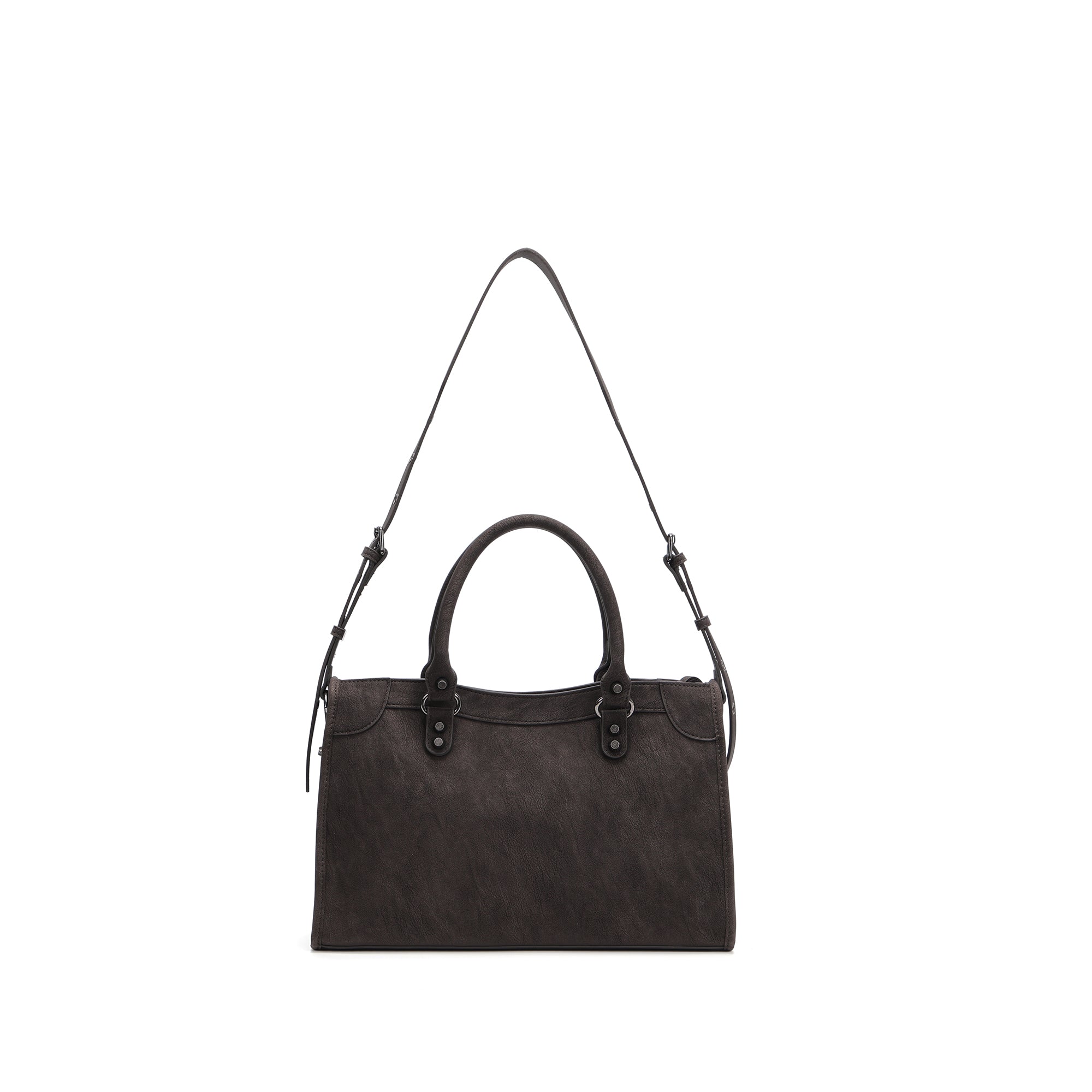 Vintage Leather Shoulder Bag Women Structured Crossbody Bag