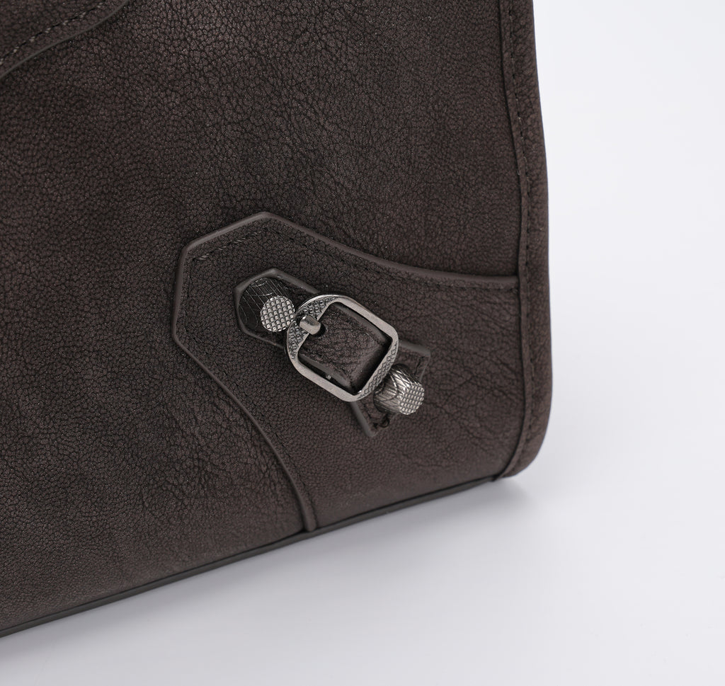 Vintage Leather Shoulder Bag Women Structured Crossbody Bag