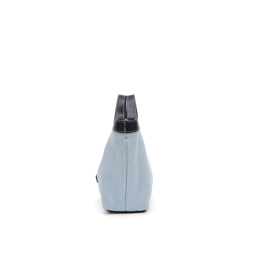 CEFIRO Denim Shoulder Bag with Vegan Leather Trim