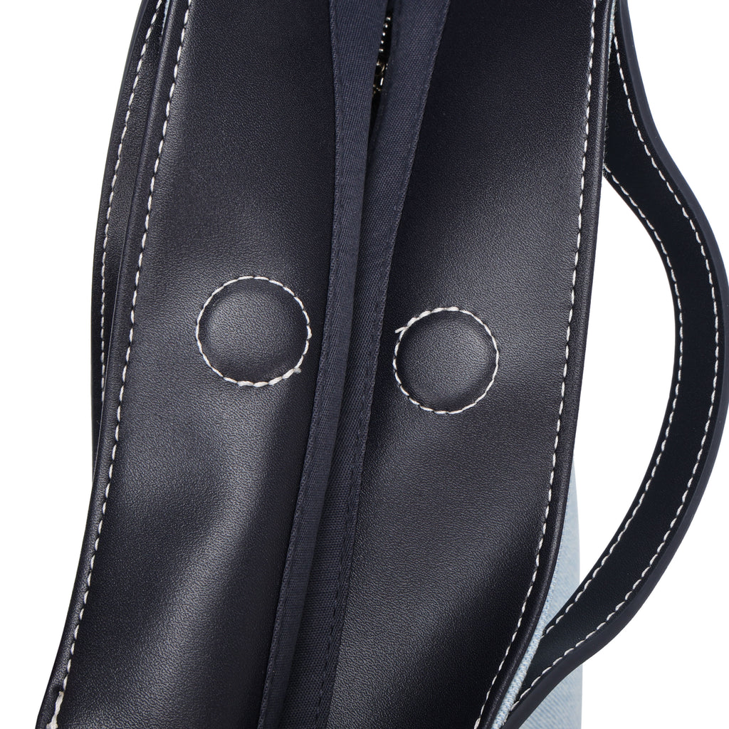 CEFIRO Denim Shoulder Bag with Vegan Leather Trim