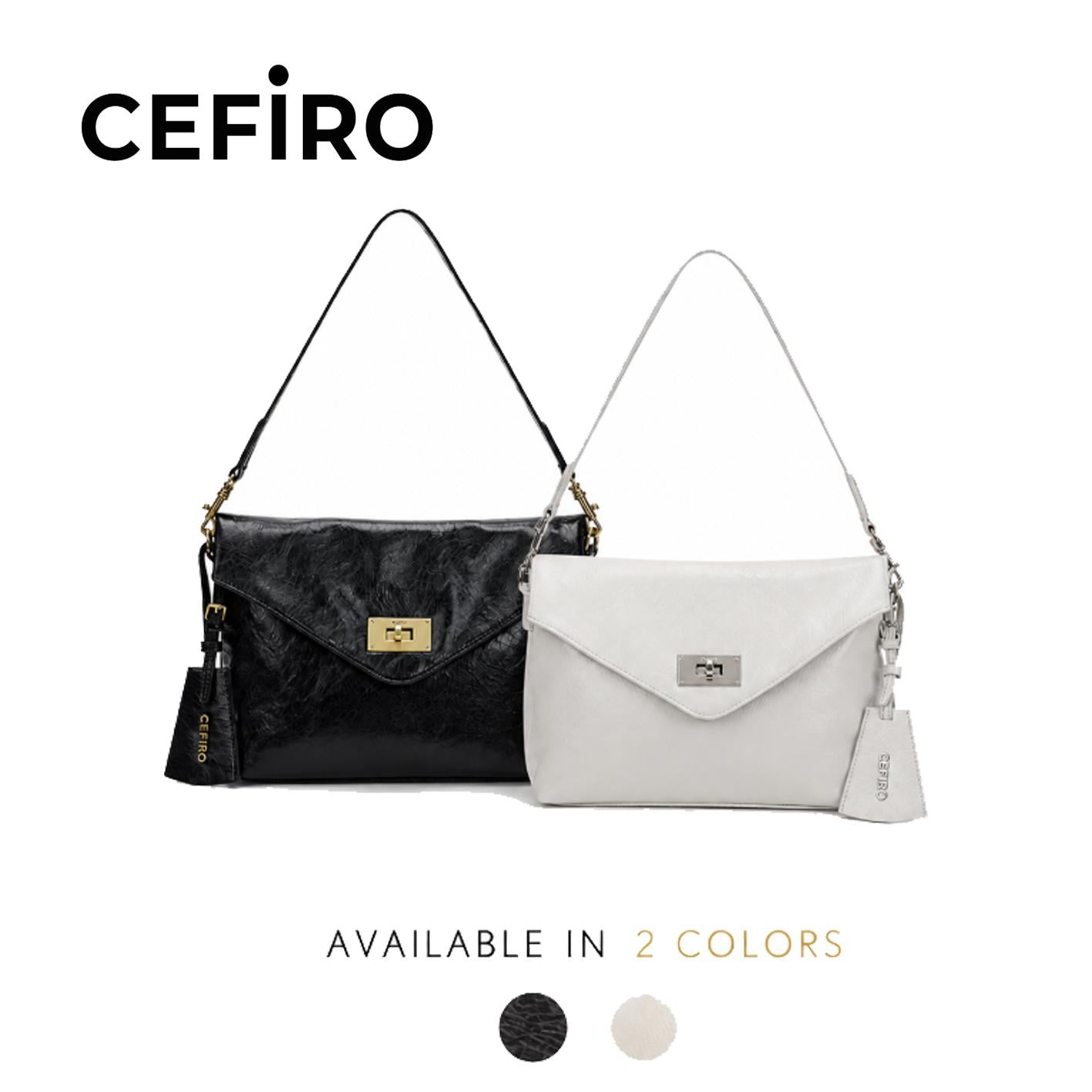 CEFIRO Envelope Shoulder Bag – Soft Vegan Leather Crossbody Purse