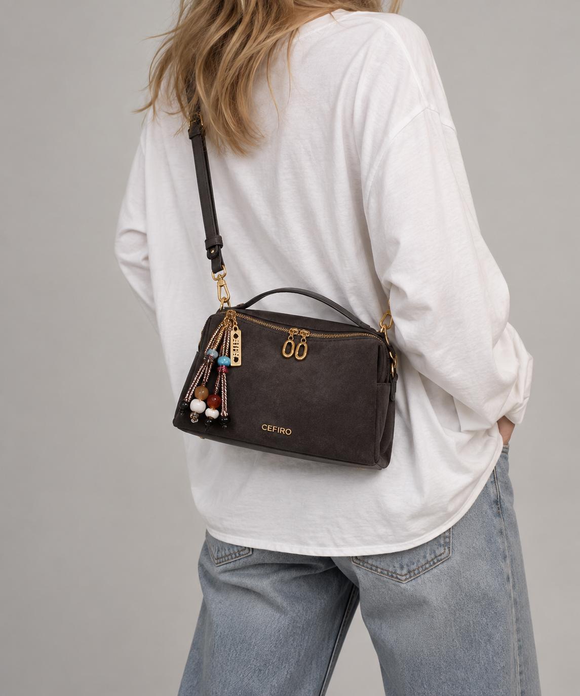 CEFIRO Structured Top Handle Satchel Bag