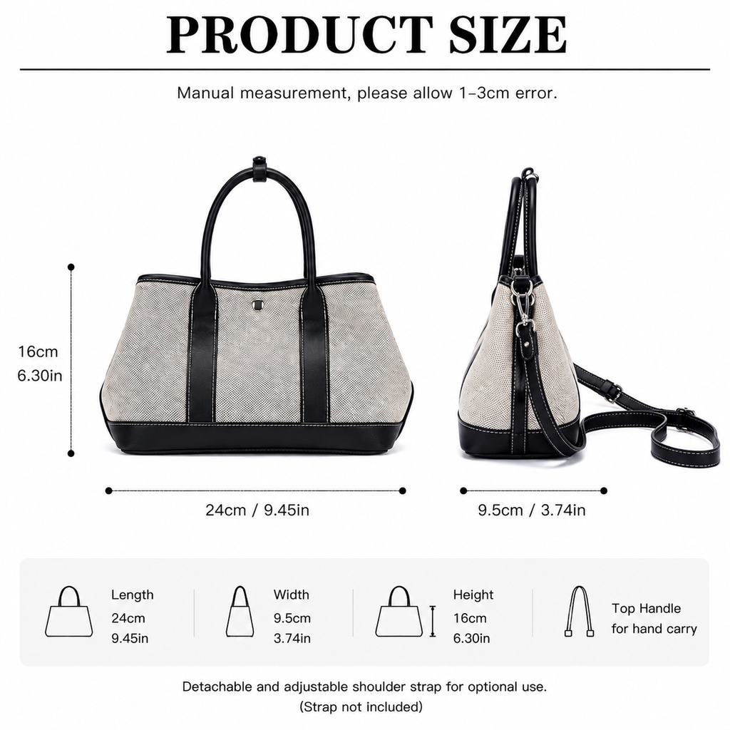 CEFIRO Canvas Top Handle Shoulder Bag