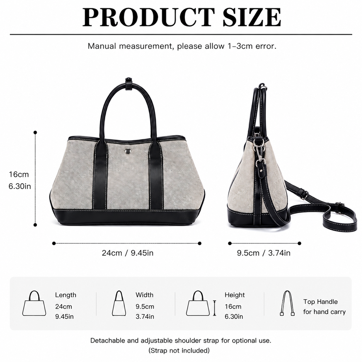 CEFIRO Canvas Top Handle Shoulder Bag