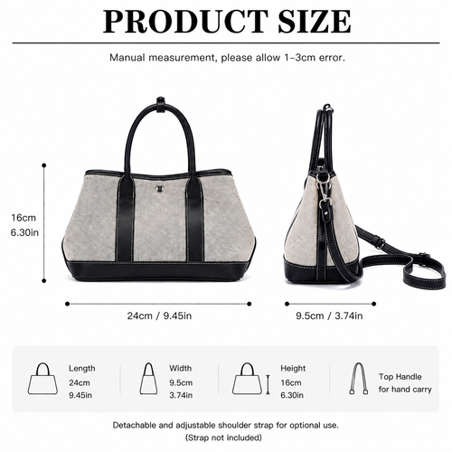 CEFIRO Canvas Top Handle Shoulder Bag