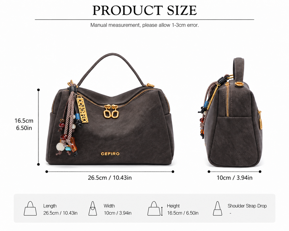 CEFIRO Structured Top Handle Satchel Bag