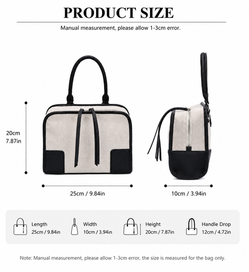 CEFIRO Canvas Top Handle Shoulder Bag